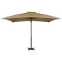 Voir la diapositive 2 : VIDAXL Parasol de jardin en porte-a-faux et poteau en aluminium taupe