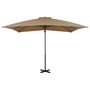 Voir la diapositive 2 : VIDAXL Parasol de jardin en porte-a-faux et poteau en aluminium taupe