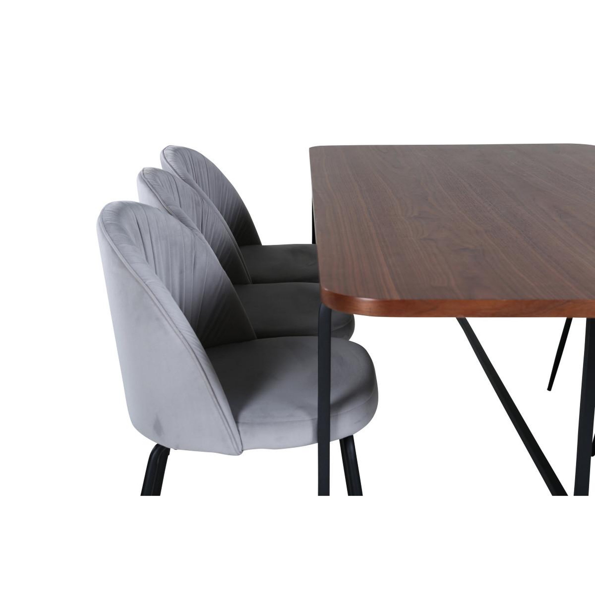 Voir la diapositive 4 : Paris Prix Ensemble table à manger & 6 chaises  uno & wrinkles  200cm gris & marron