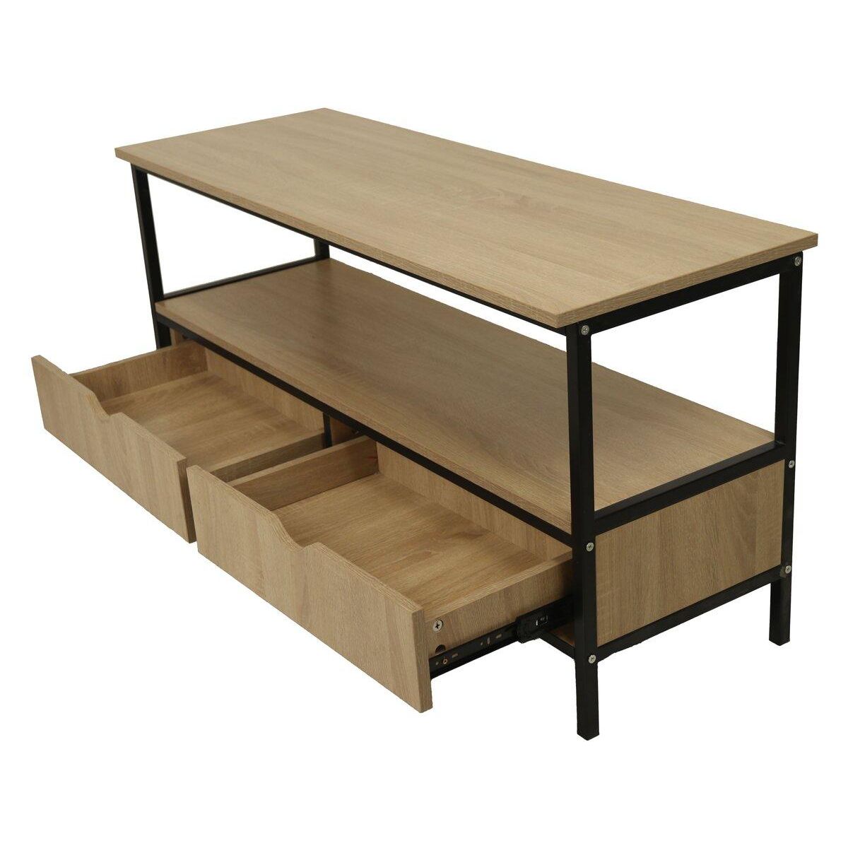 Habitat et Jardin Meuble TV avec tiroir style industriel  Detroit  - 113 x 40 x 55 cm - Beige