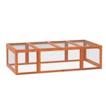 PAWHUT Clapier cage à lapins extérieur intérieur 2 + 1 portes 180 x 90 x 48 cm bois pin pré-huilé