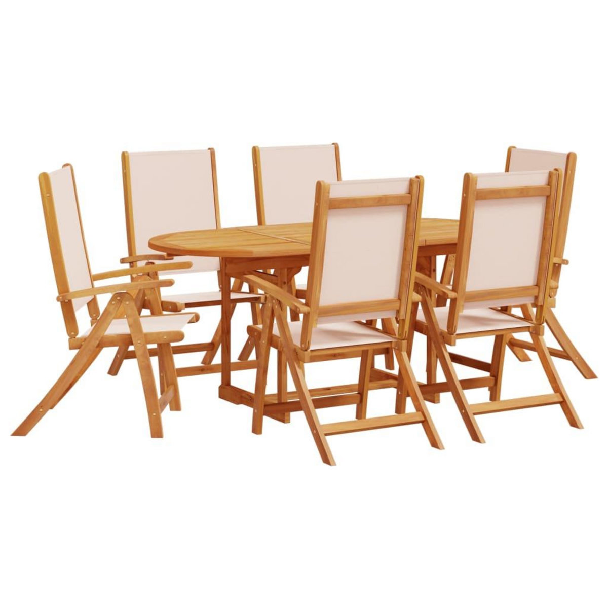 VIDAXL Ensemble a Manger de jardin 7pcs bois d'acacia solide textilene
