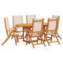 Voir la diapositive 2 : VIDAXL Ensemble a Manger de jardin 7pcs bois d'acacia solide textilene