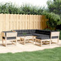 Voir la diapositive 1 : VIDAXL Salon de jardin 8 pcs avec coussins Bois de pin massif