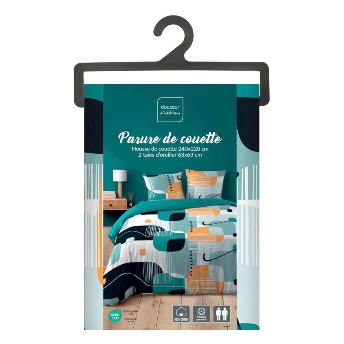 Douceur d'Intérieur Housse de couette 240x220 + 2 taies SPRINT 100% coton