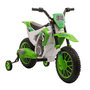 Voir la diapositive 1 : HOMCOM Moto cross électrique pour enfant 3 à 5 ans 12 V 3-8 Km/h avec roulettes latérales amovibles dim. 106,5L x 51,5l x 68H cm vert
