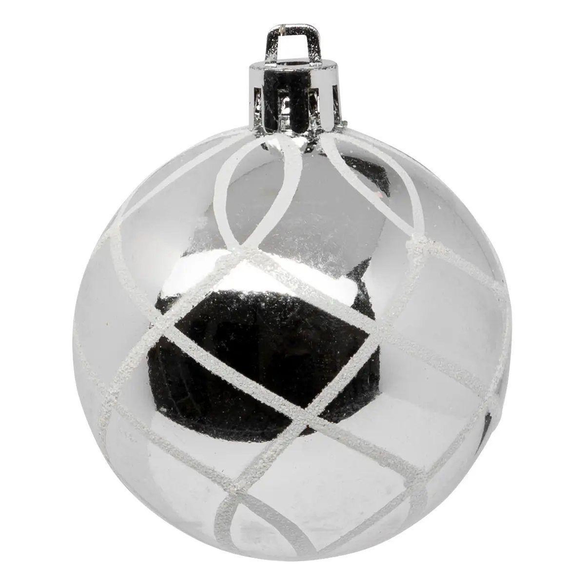 Voir la diapositive 5 : ATMOSPHERA Lot de 25 boules de noël  maison des couleurs  6cm argent & blanc
