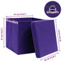 Voir la diapositive 6 : VIDAXL Boîtes de rangement et couvercles 4 pcs Violet 32x32x32cm Tissu