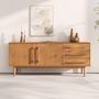 Voir la diapositive 2 : IDIMEX Buffet TECCA L 170 cm 2 portes 3 tiroirs en bois massif