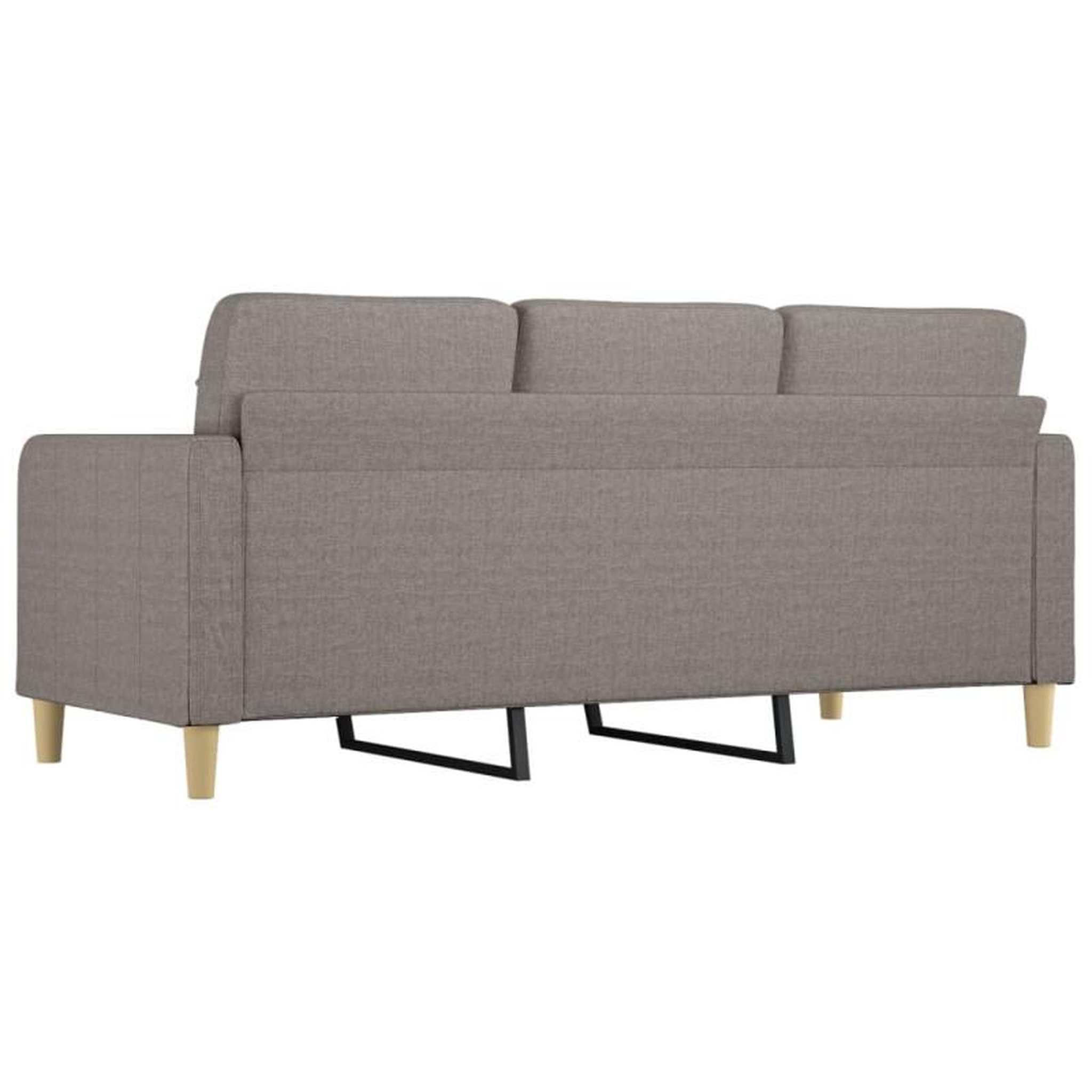Voir la diapositive 5 : VIDAXL Canapé à 3 places Taupe 180 cm Tissu