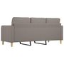 Voir la diapositive 5 : VIDAXL Canapé à 3 places Taupe 180 cm Tissu