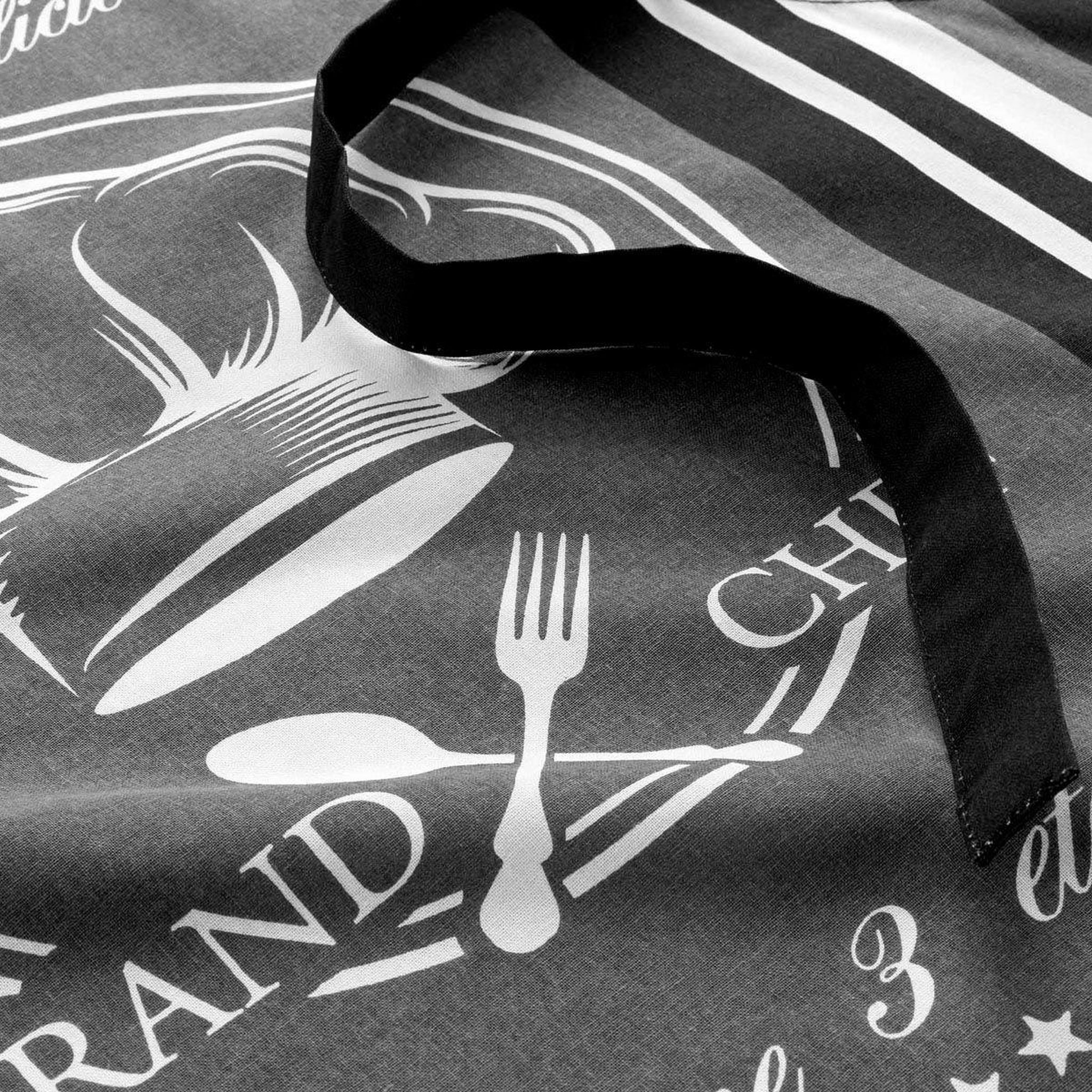 Voir la diapositive 2 : Douceur d'Intérieur Tablier de cuisine  grand chef  60x84cm gris