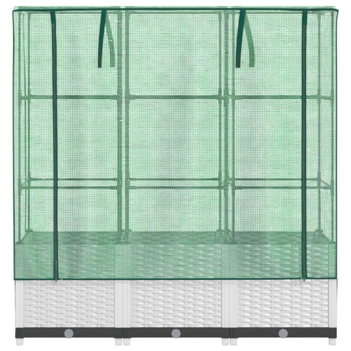 VIDAXL Jardiniere surelevee avec housse aspect rotin 120x40x138 cm