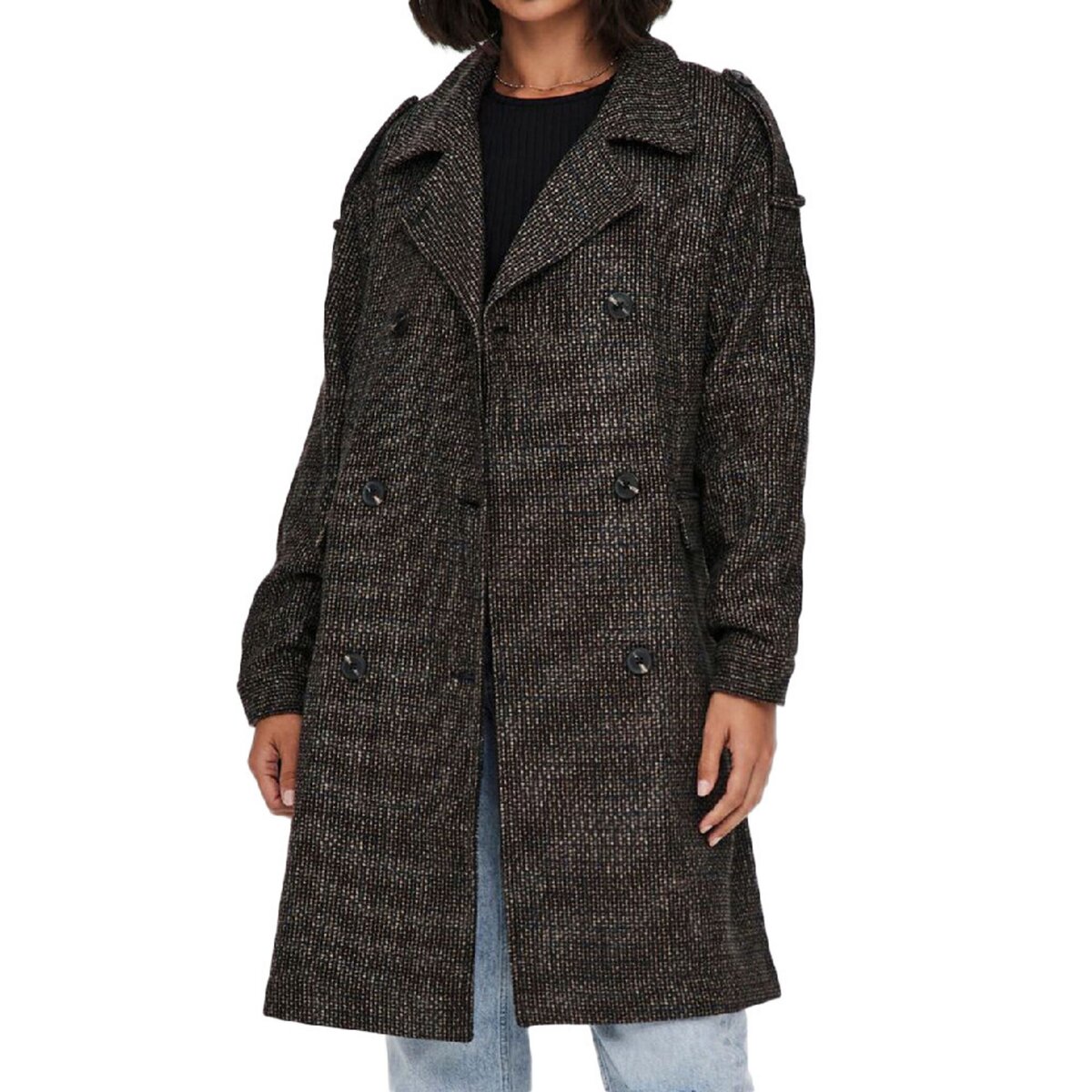 Manteau carreaux marron discount femme