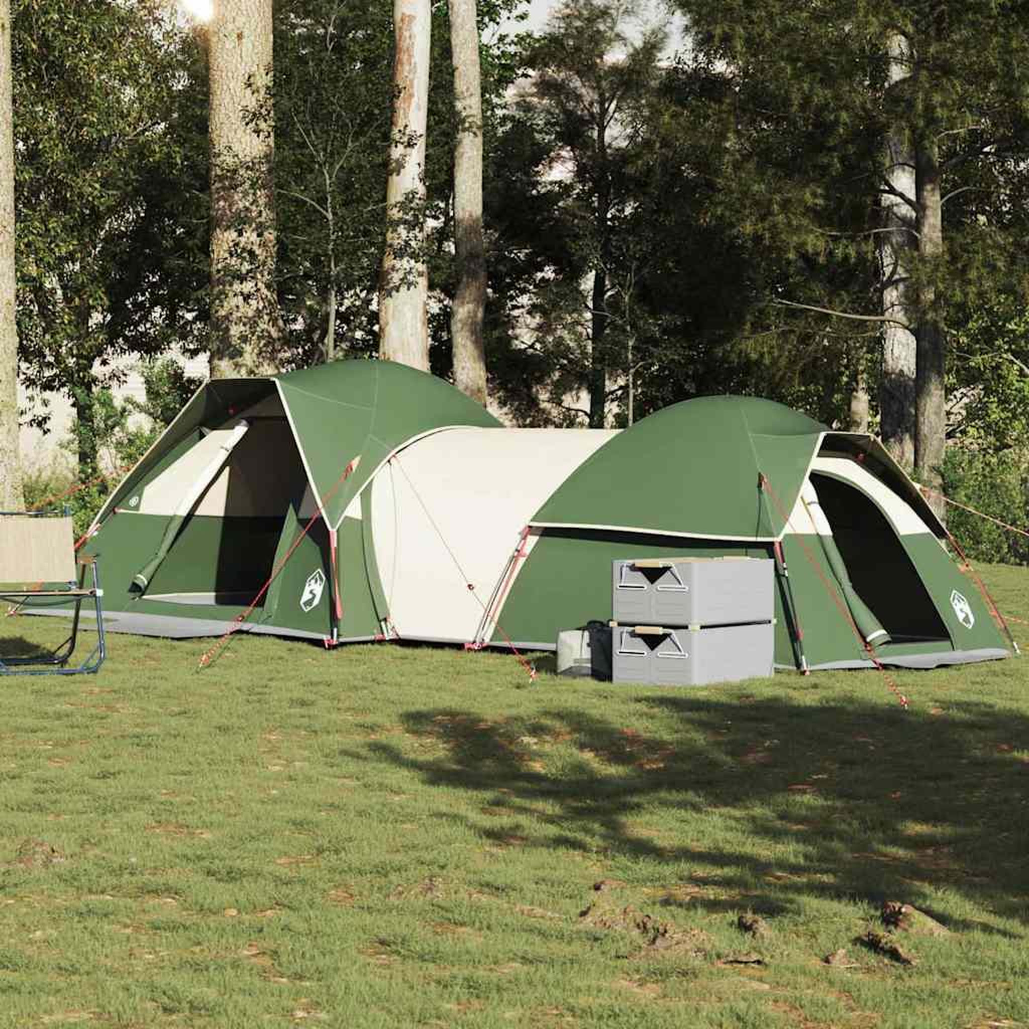 VIDAXL Tente de camping 5 personnes vert impermeable