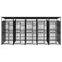 Voir la diapositive 2 : VIDAXL Chenil d'exterieur avec toit pour chiens Acier 9,22 m²
