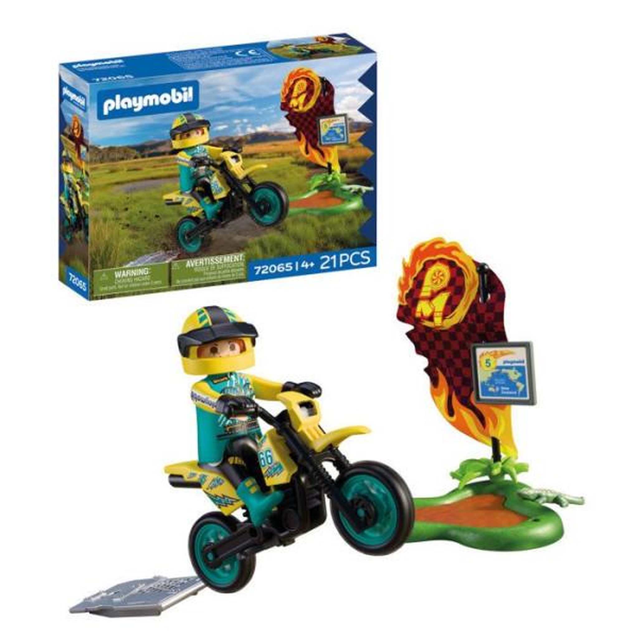 Voir la diapositive 4 : PLAYMOBIL Playmobil 72065 Motocross rider & accessoires