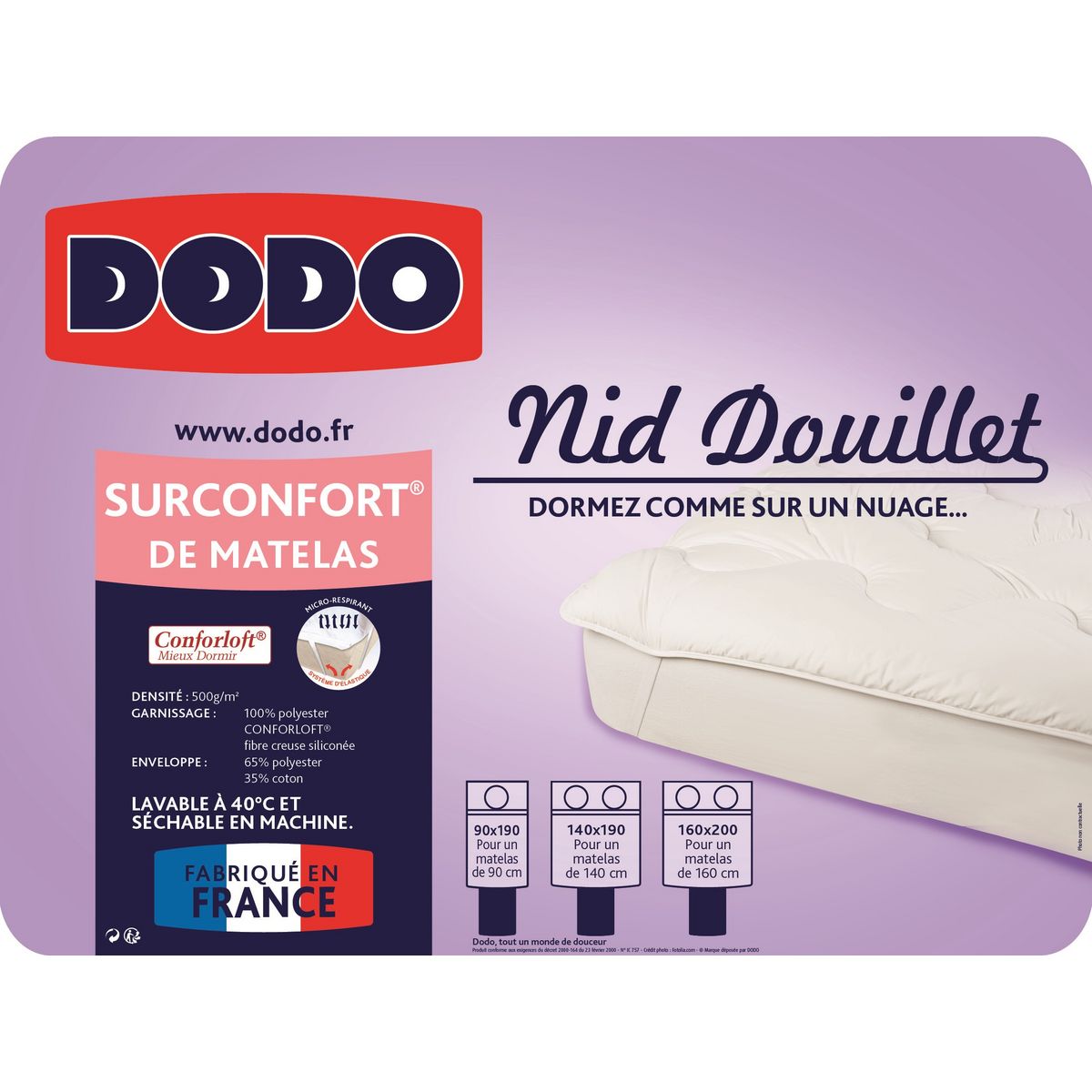 DODO Surmatelas DODO SURCONFORT 