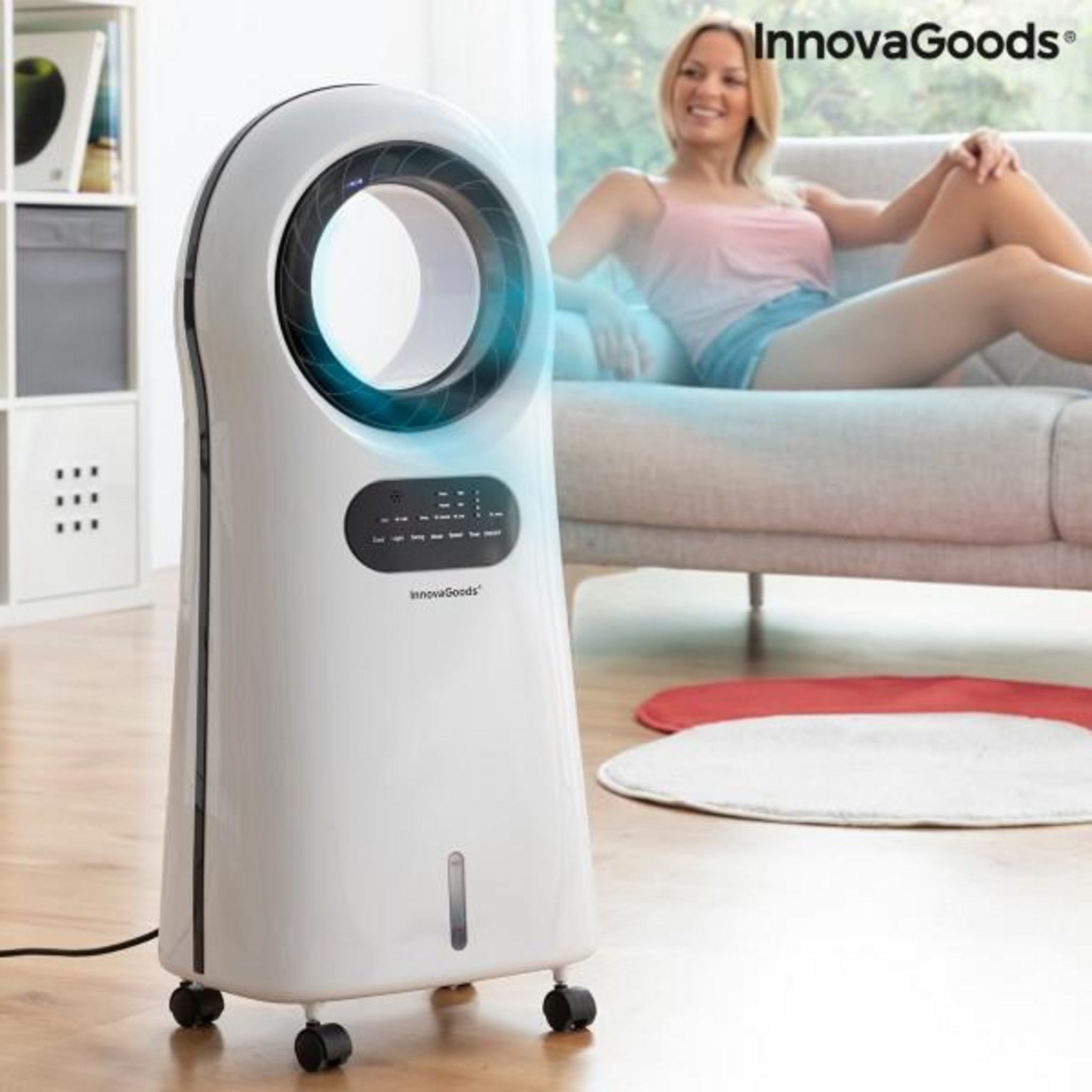 INNOVAGOODS Climatiseur D'Évaporation Ioniseur Sans Lame Avec LED ...