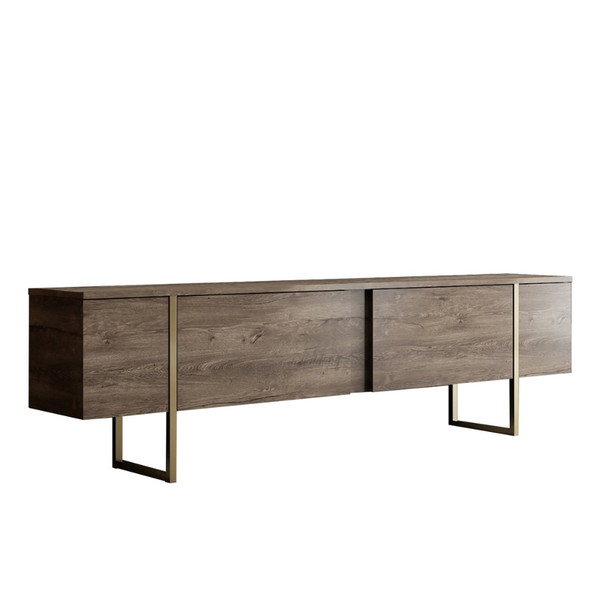 CONCEPT USINE Meuble tv bois et or avec rangement 180 cm bearn