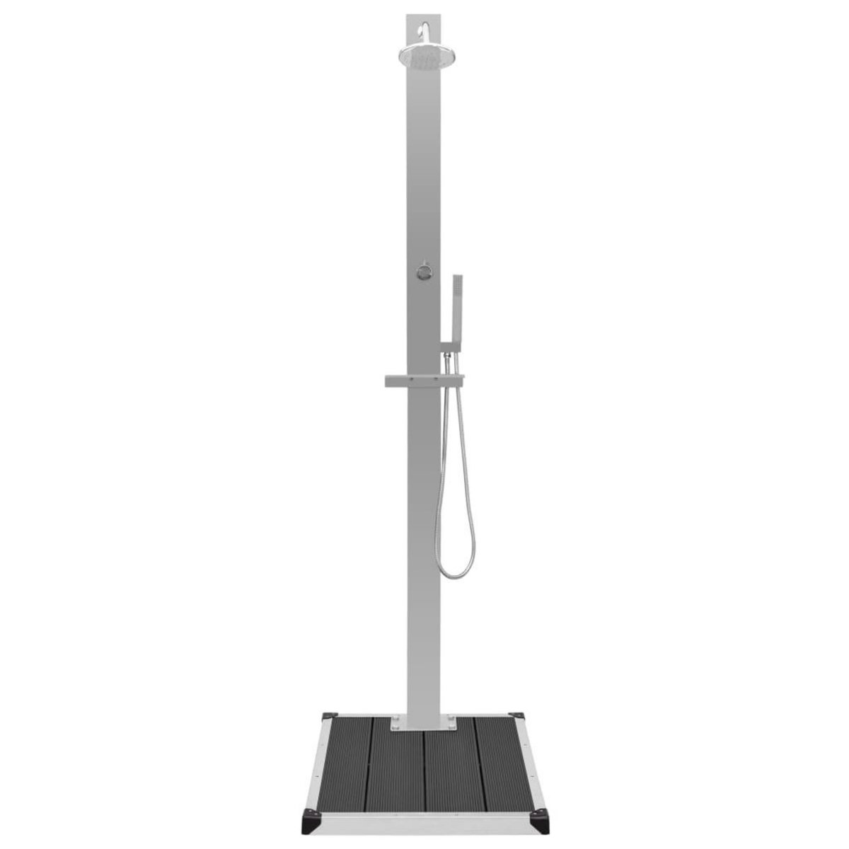 VIDAXL Douche d'exterieur avec receveur de douche WPC Acier inoxydable