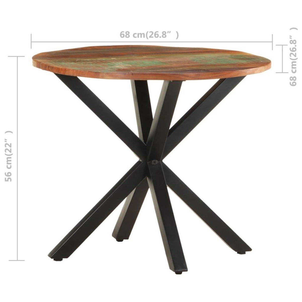 VIDAXL Table d'appoint 68x68x56 cm Bois de recuperation massif