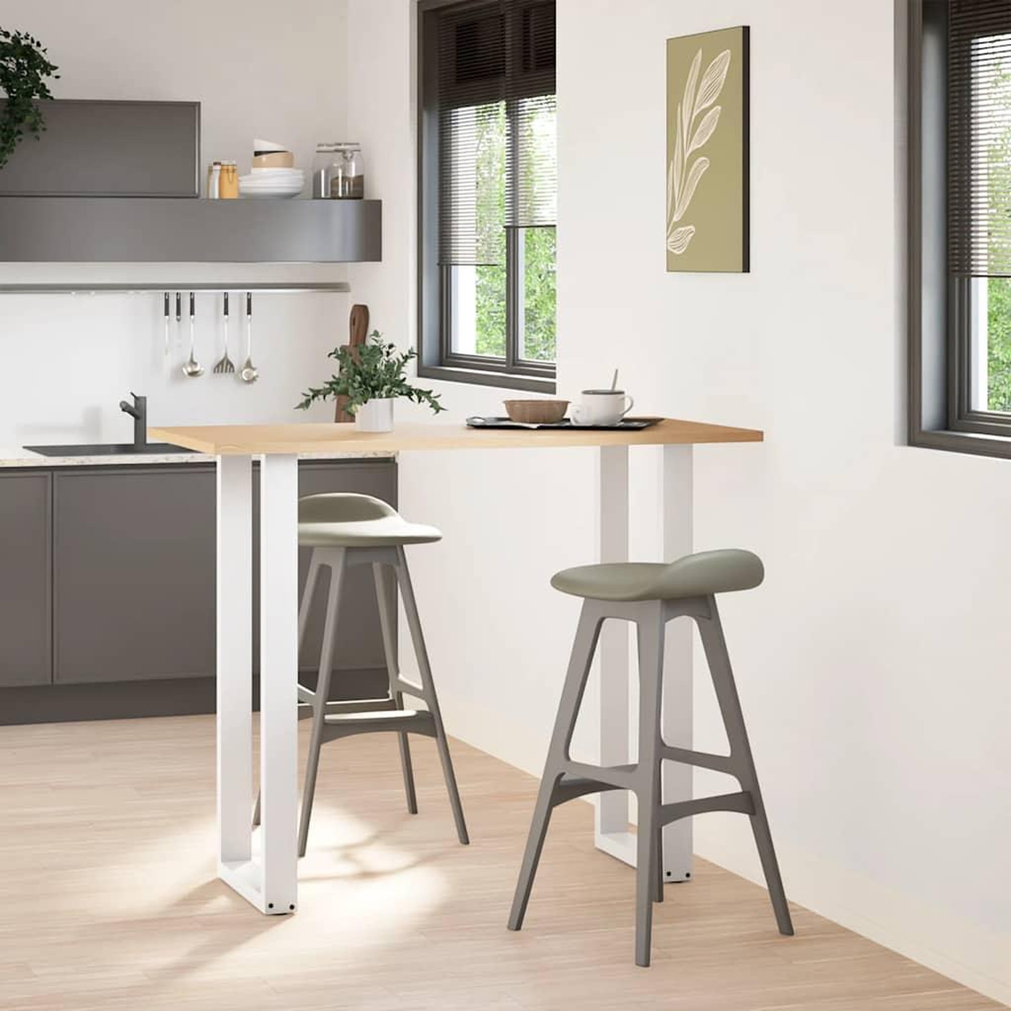 Voir la diapositive 2 : VIDAXL Pieds de table basse forme de U 2pcs blanc 50x(110-111)cm acier