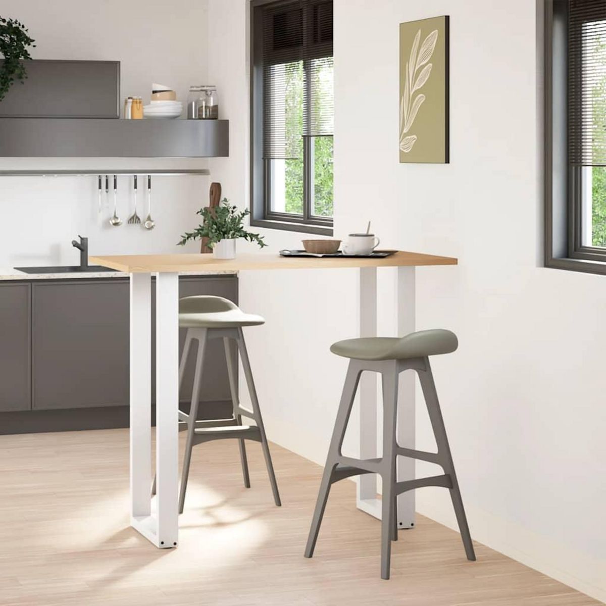 VIDAXL Pieds de table basse forme de U 2pcs blanc 50x(110-111)cm acier