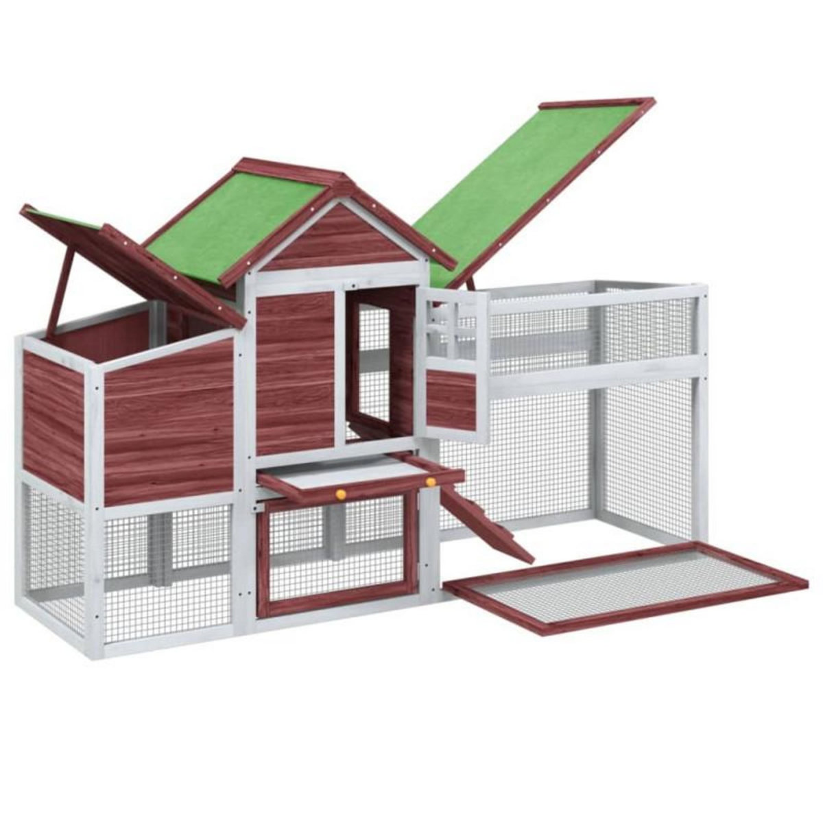 VIDAXL Poulailler moka 186,5x58,5x113 cm bois massif de pin