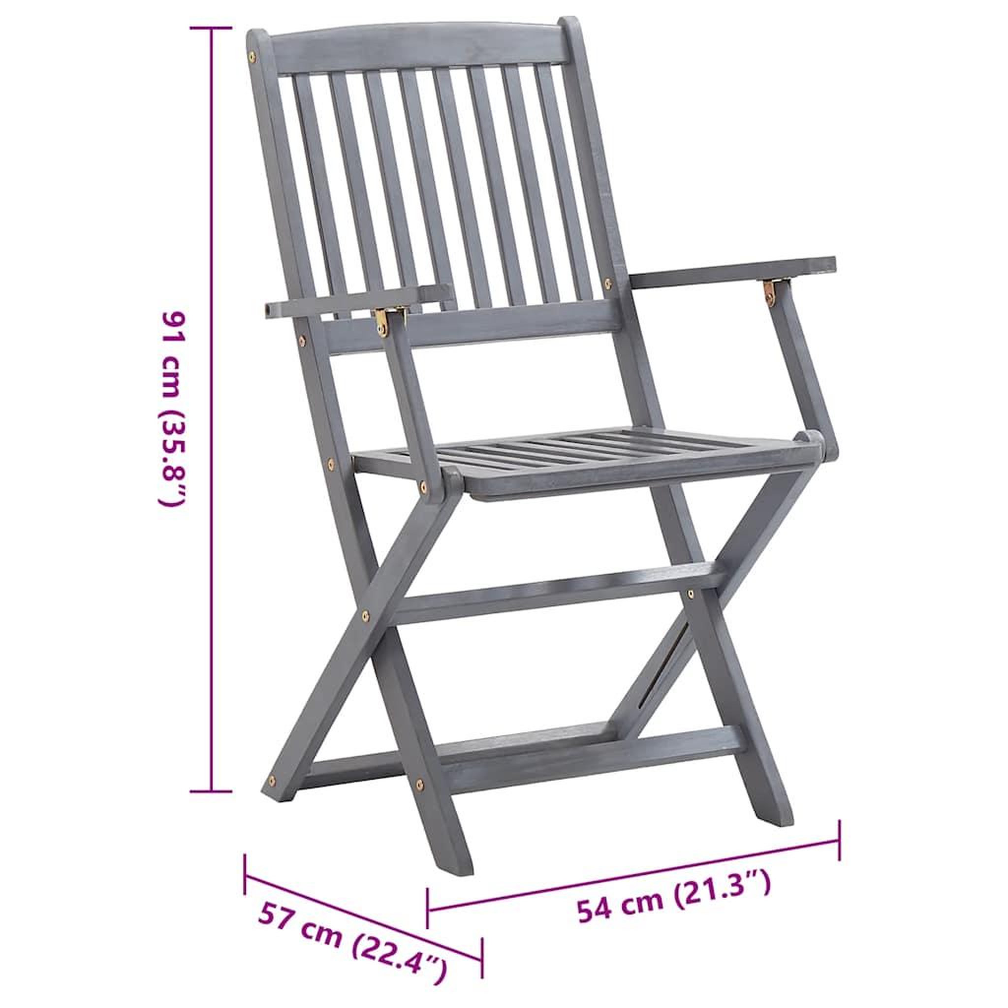 Voir la diapositive 6 : VIDAXL Chaises pliables d'exterieur lot de 4 et coussins Bois d'acacia