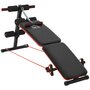 Voir la diapositive 1 : HOMCOM Banc de musculation pliable multifonction banc Fitness sit-up sangles d'extension latérales + ressort traction acier revêtement synthétique rouge noir