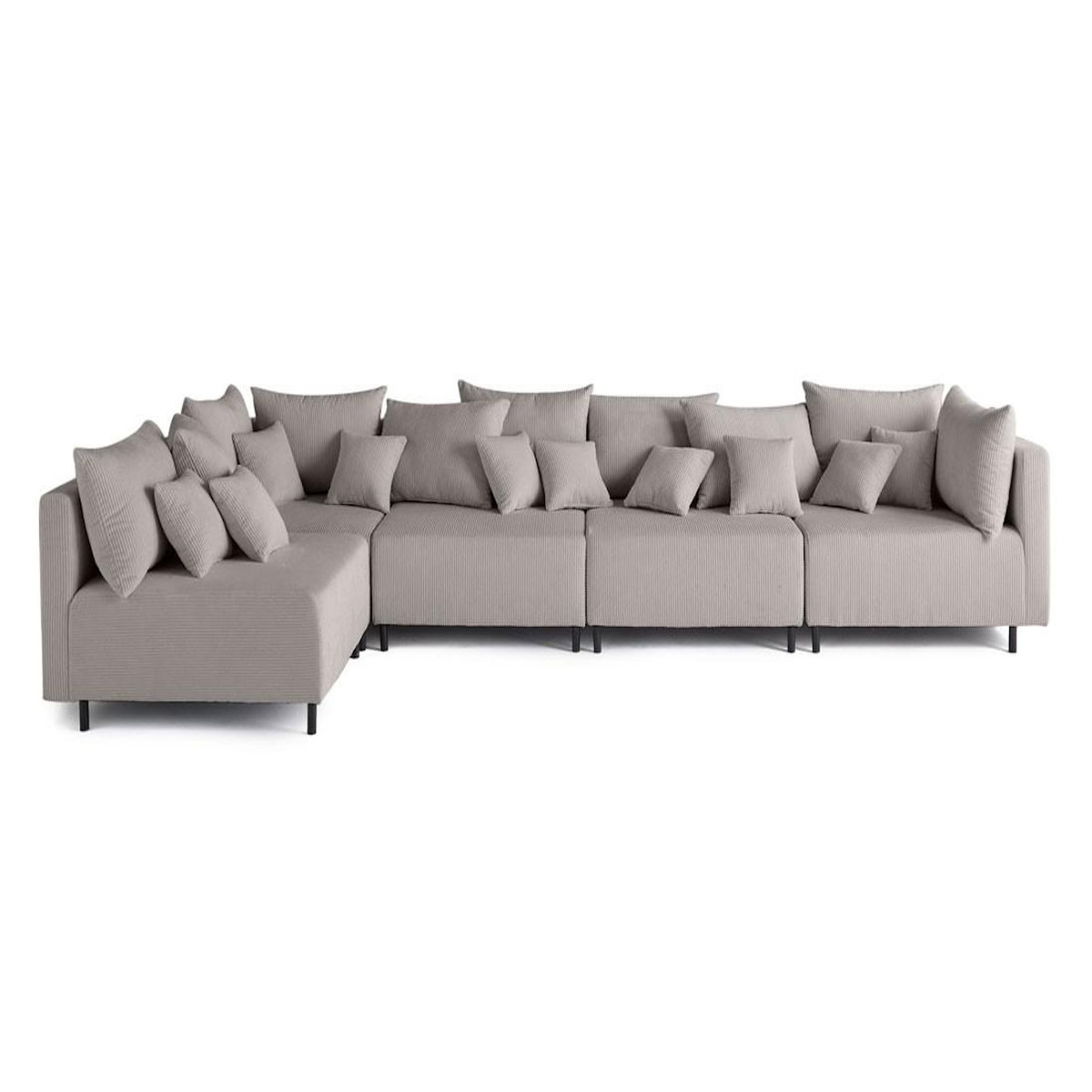 LISA DESIGN Edinburg - canapé modulable d'angle réversible 5 places - en velours côtelé