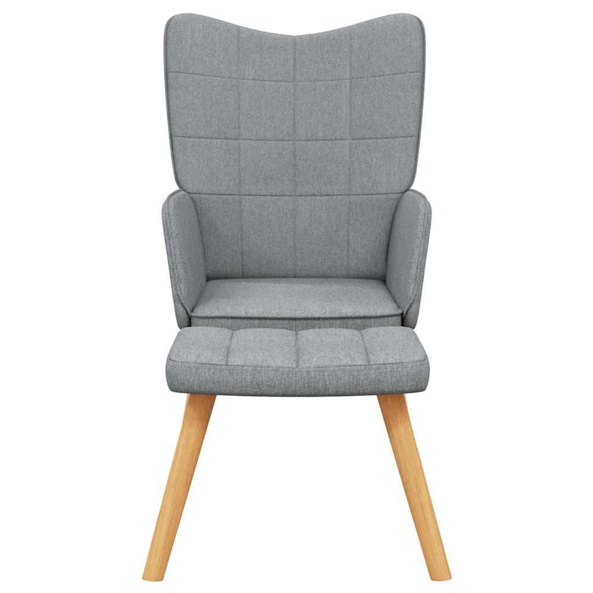 Voir la diapositive 3 : VIDAXL Chaise de relaxation avec tabouret Gris clair Tissu