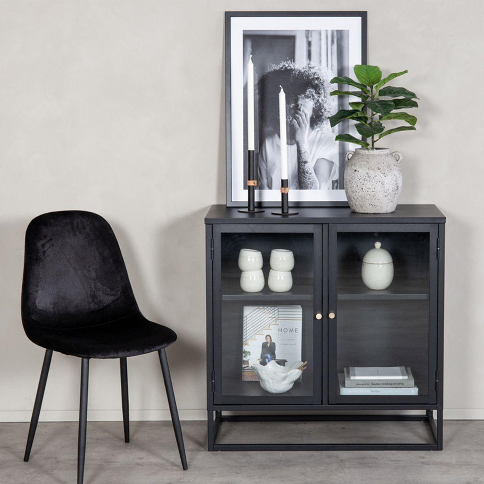 Voir la diapositive 4 : Paris Prix Vitrine 2 portes  bakal  85cm noir