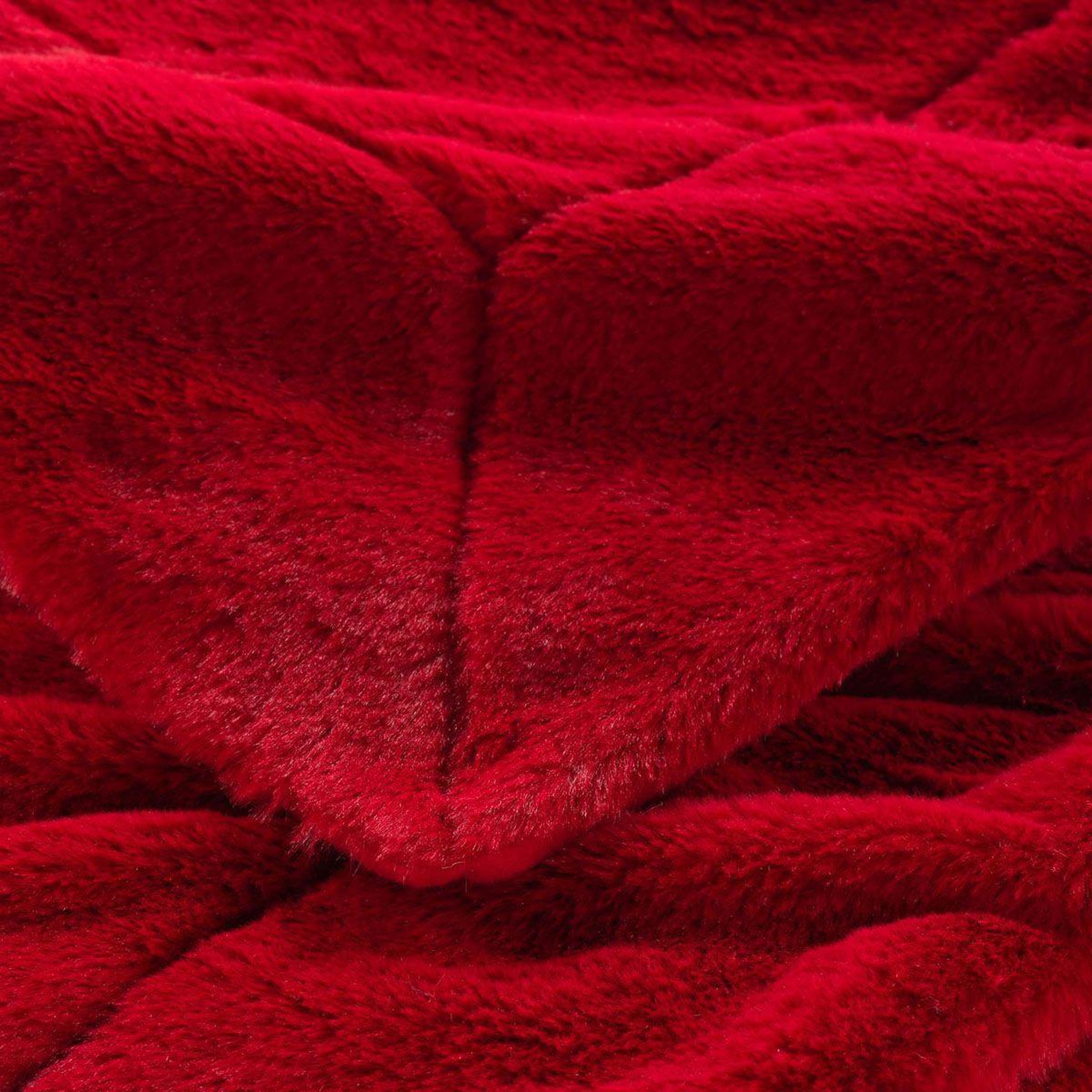 Voir la diapositive 3 : Douceur d'Intérieur Plaid imitation fourrure  caresse  180x220cm rouge