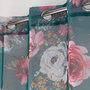 Voir la diapositive 2 : Paris Prix Rideau Voilage à Œillets  Flower Life  140x240cm Pétrole