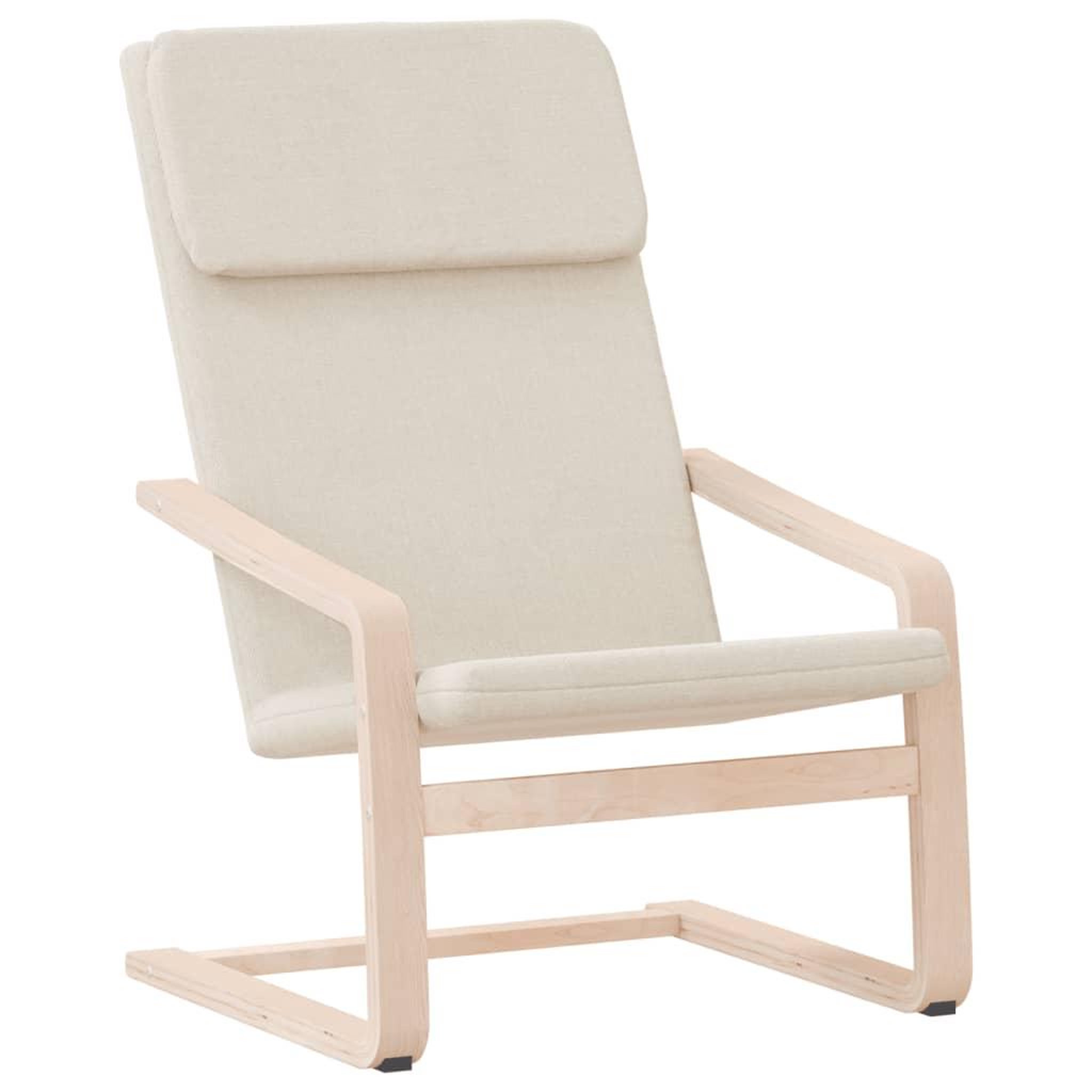 Voir la diapositive 2 : VIDAXL Chaise de relaxation Creme Tissu