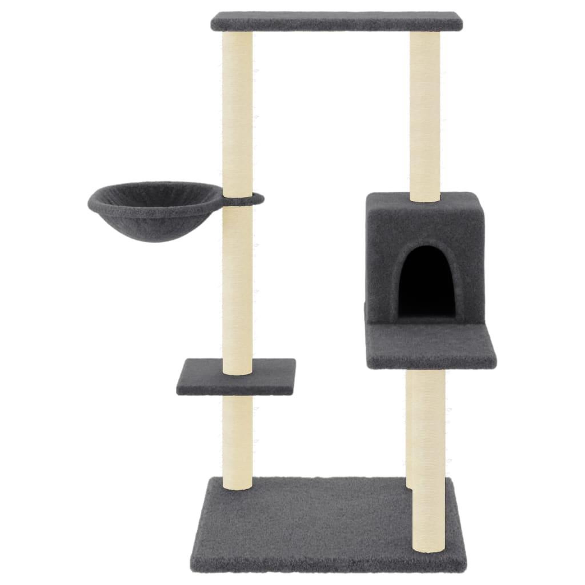 Voir la diapositive 3 : VIDAXL Arbre a chat avec griffoirs en sisal gris fonce 95 cm
