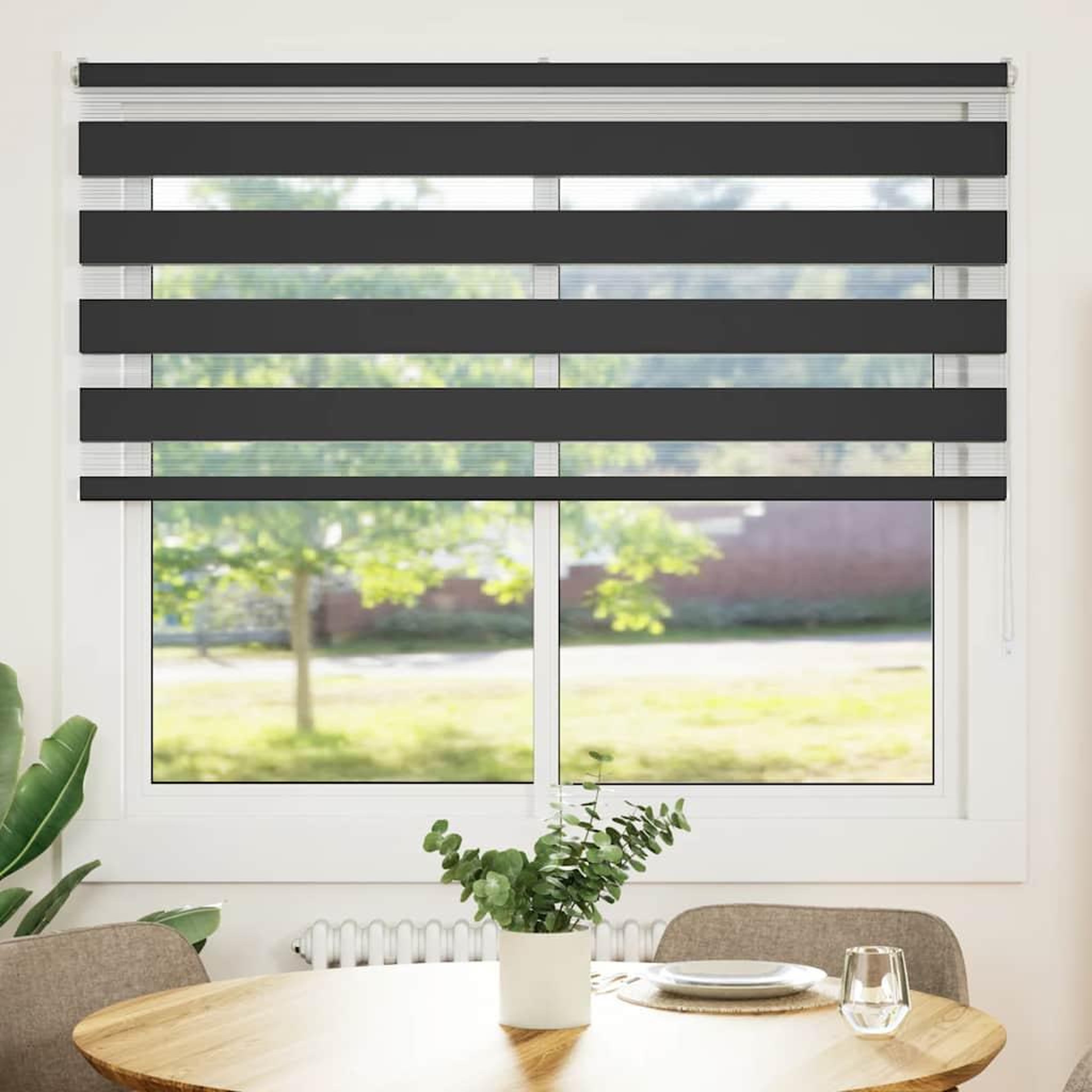 Voir la diapositive 2 : VIDAXL Store zebre noir 160x100 cm largeur du tissu 155,9 cm polyester