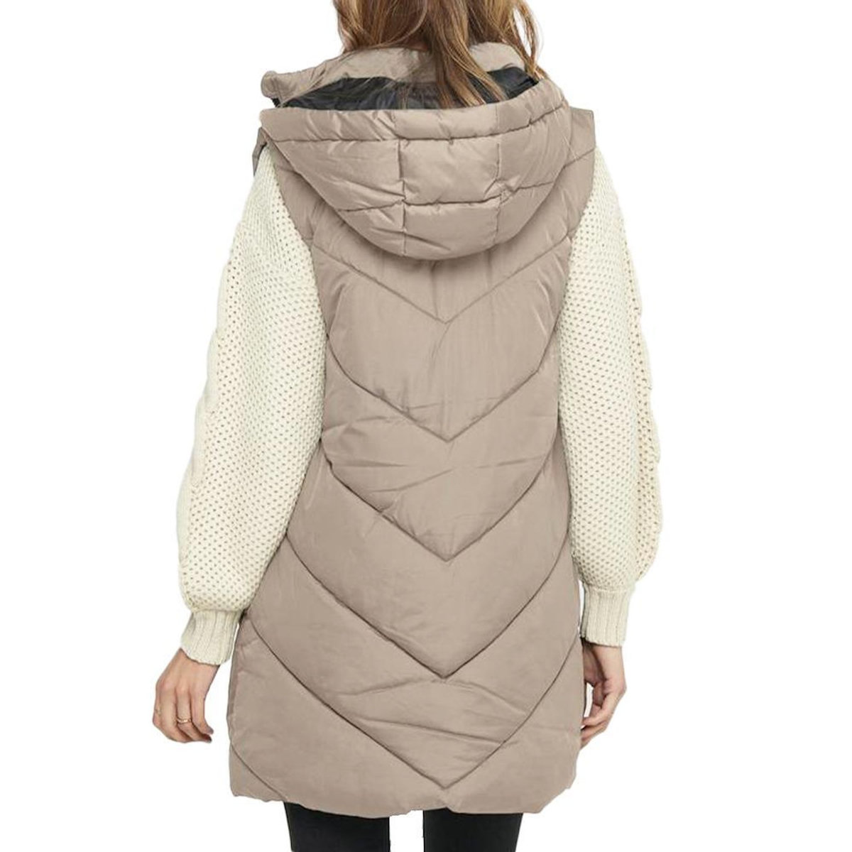 JACQUELINE DE YONG Doudoune sans manche Beige/Noir Femme JDY Padded Waistcoat