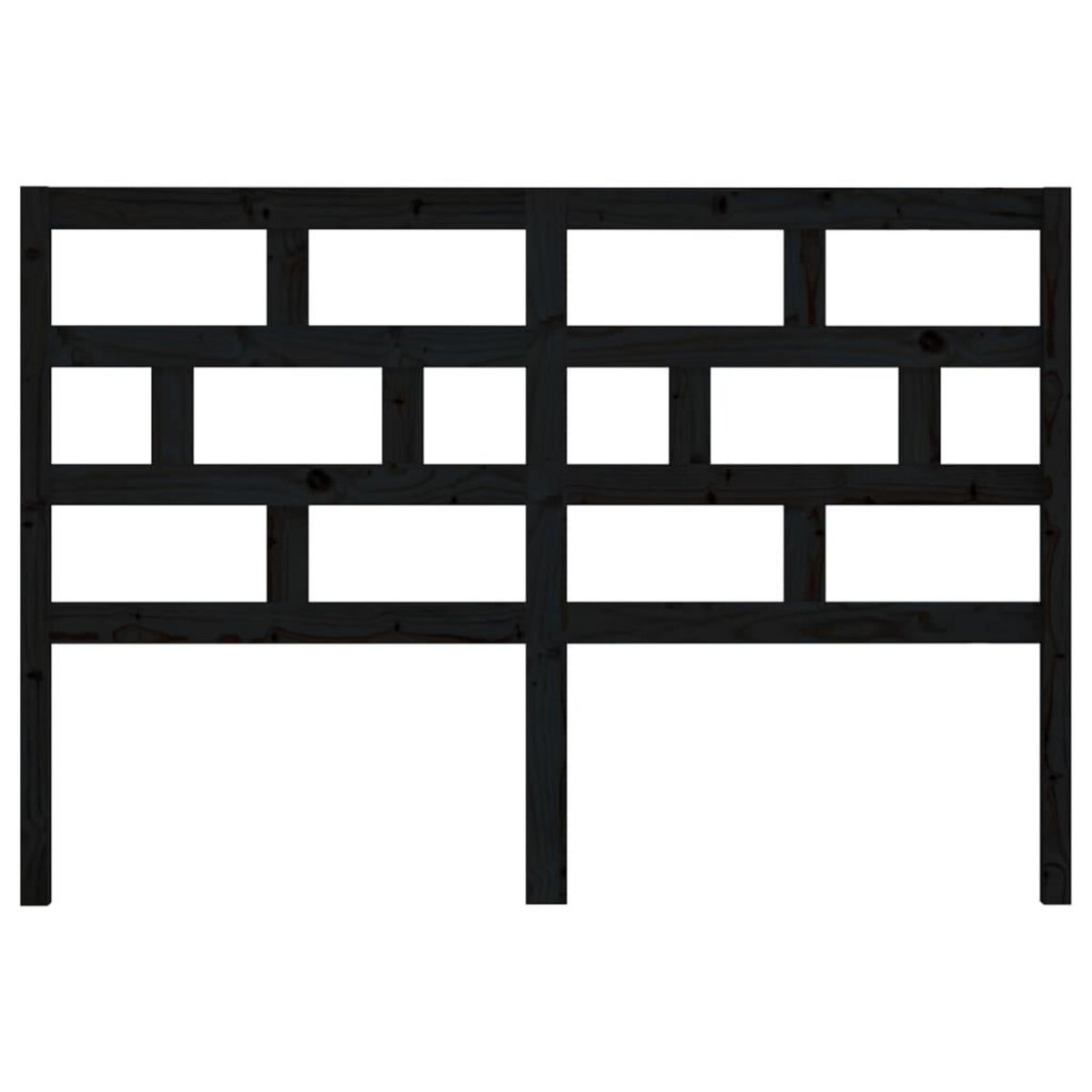 VIDAXL Tete de lit Noir 166x4x100 cm Bois massif de pin