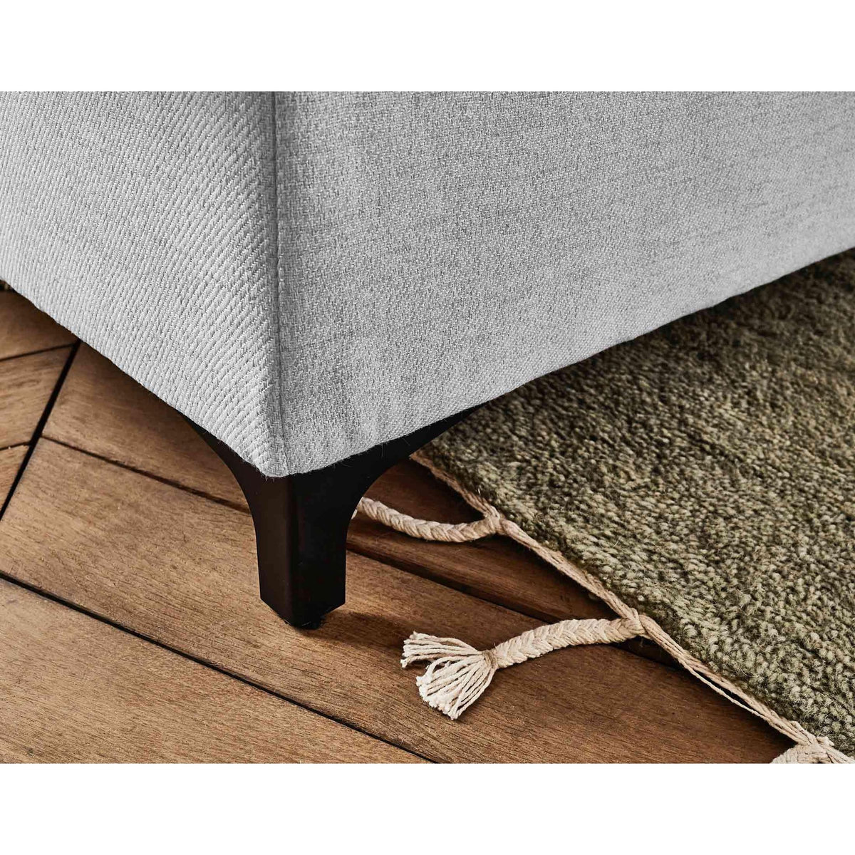 LISA DESIGN Olinda - canapé d'angle gauche - 5 places - convertible avec coffre et têtières réglables - en tissu