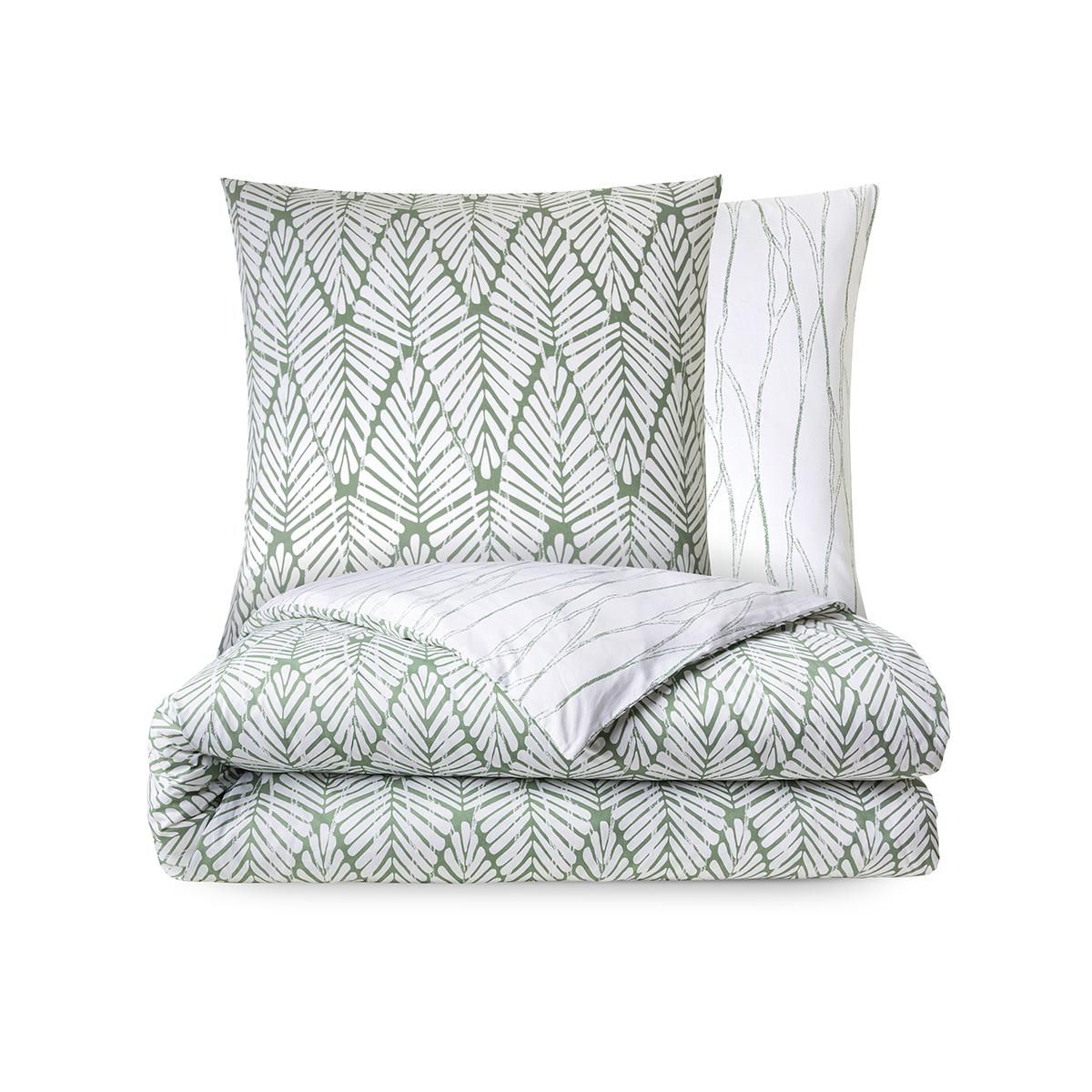 DODO Pack Housse de couette + Taie(s) d'oreiller Coton Palme