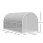 Voir la diapositive 3 : OUTSUNNY Serre de jardin tunnel surface sol 8 m² 4 x 2 x 2 m châssis tubulaire renforcé 18 mm 6 fenêtres blanc