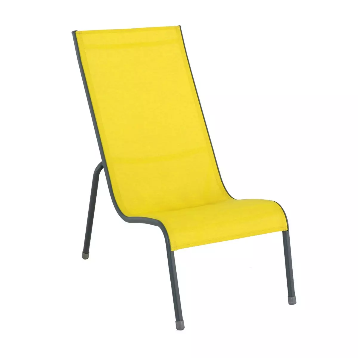 GARDENSTAR Chaise relax empilable textilène jaune SOMBRERO