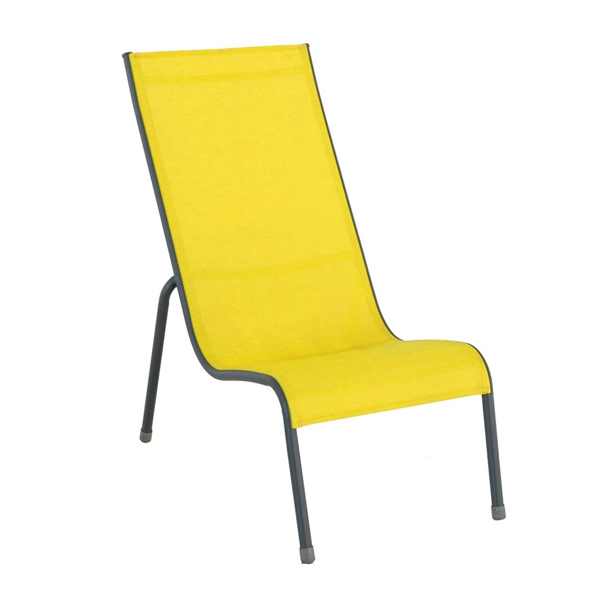 GARDENSTAR Chaise relax empilable textilène jaune SOMBRERO