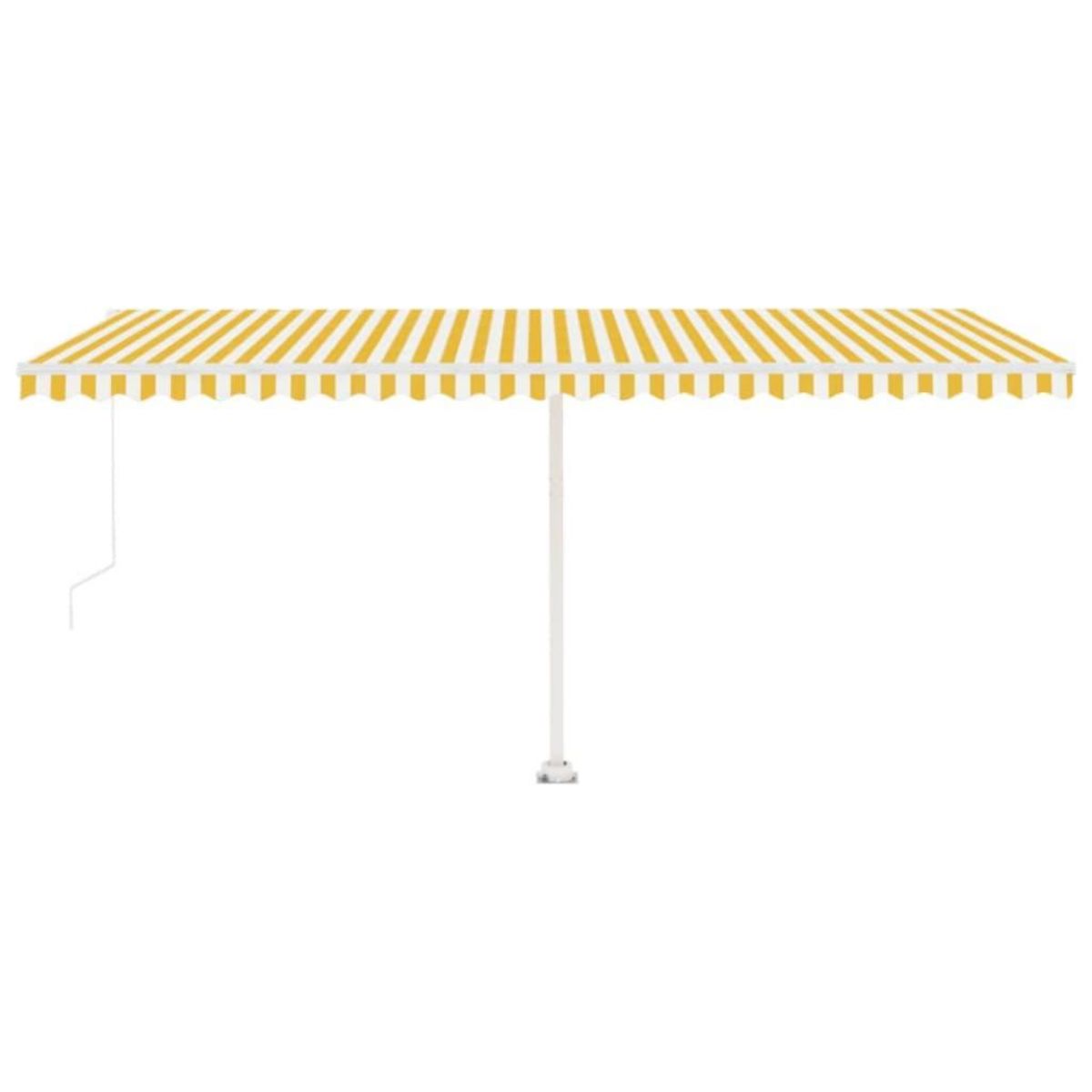 VIDAXL Auvent manuel retractable avec LED 500x300 cm Jaune et blanc