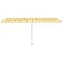 Voir la diapositive 5 : VIDAXL Auvent manuel retractable avec LED 500x300 cm Jaune et blanc