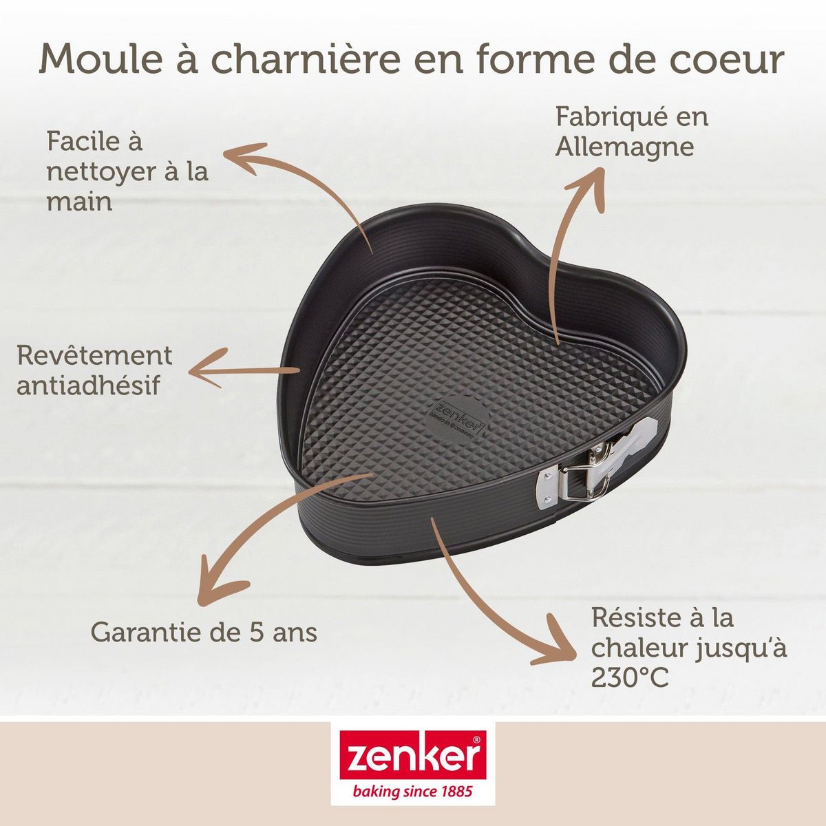 ZENKER Moule à gâteau coeur avec charnière 27 x 25 cm Zenker Special Creative