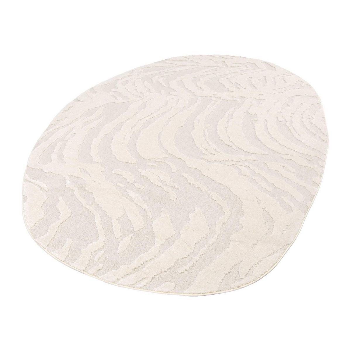 SWEEEK Tapis intérieur forme de galet motif avec relief beige Julianne 160x230cm